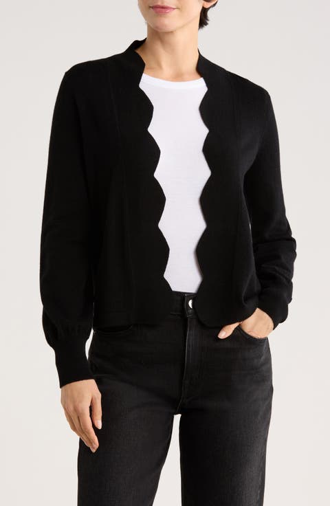Scallop Edge Open Cardigan