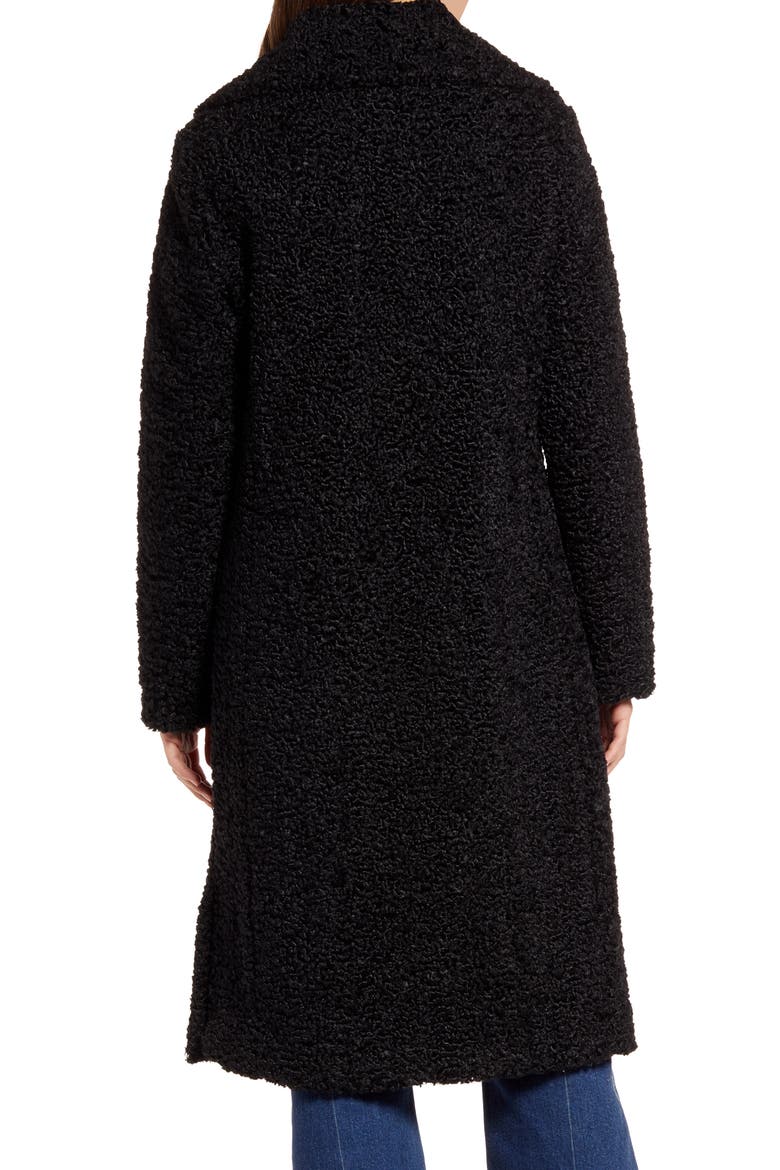 Faux Shearling Coat, Alternate, color, BLACK
