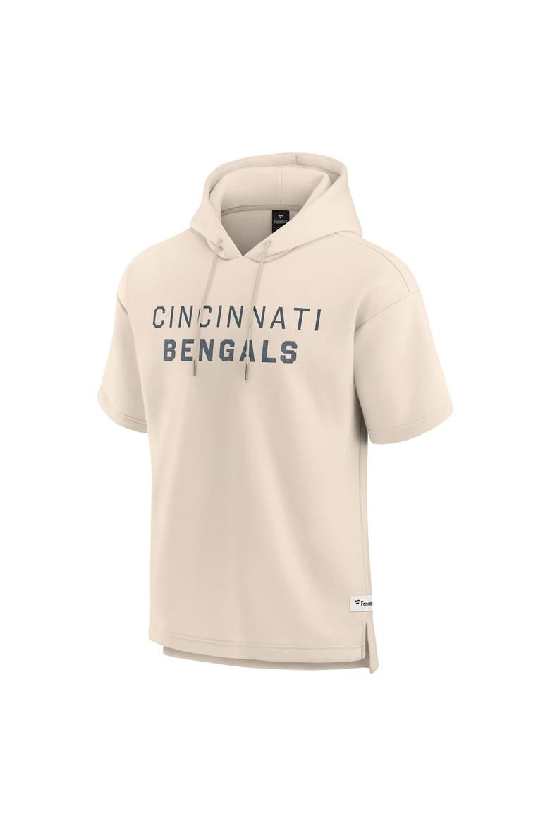 Men's Fanatics Cream Cincinnati Bengals Elements Future Ground Lettering Short Sleeve Pullover Hoodie, Alternate, color, Cream