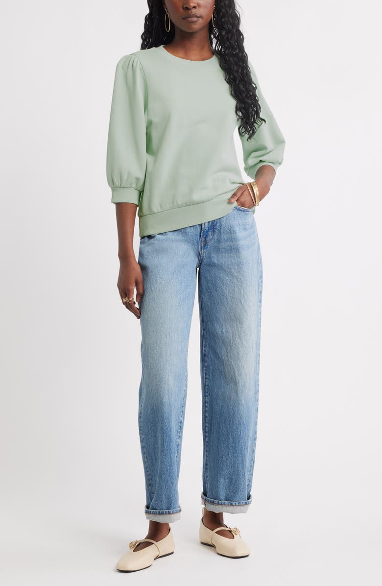 Treasure & Bond Puff Sleeve Sweatshirt, Alternate, color, Teal Surf