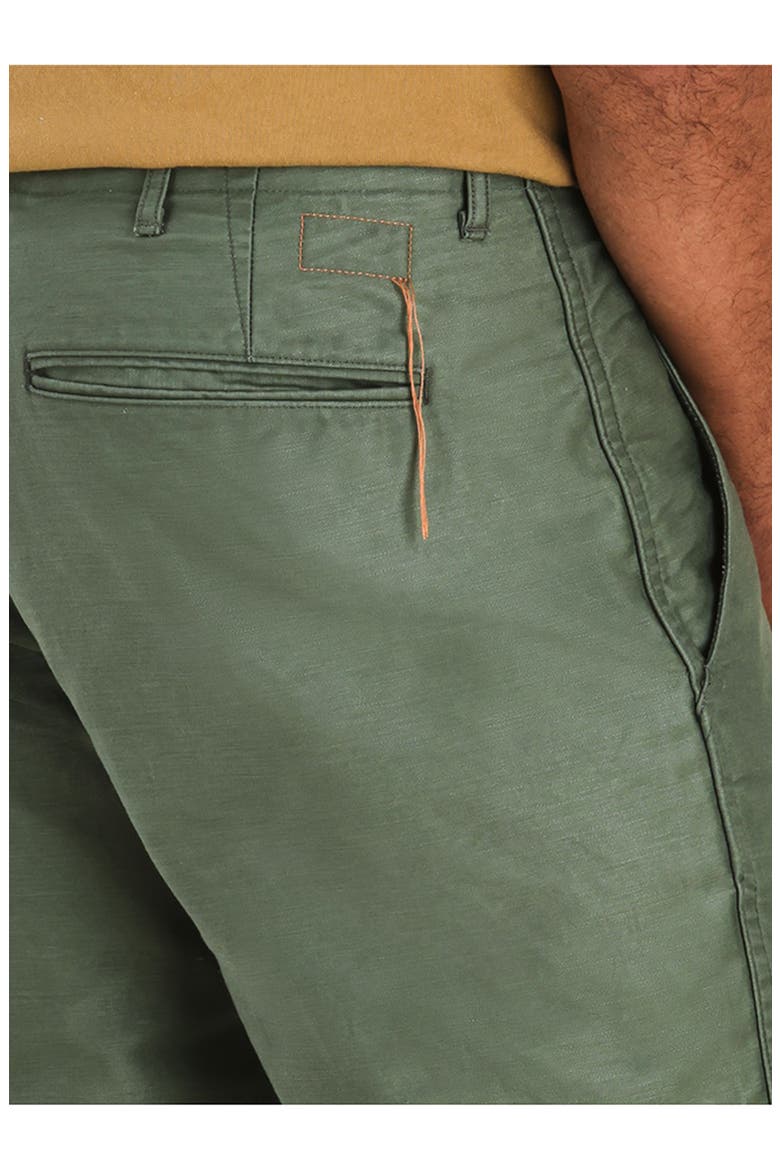 Officer Cotton Satin Chino Trousers, Alternate, color, GREEN