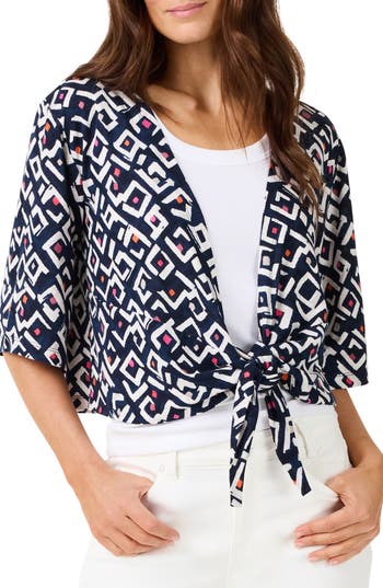 NIC + ZOE NIC+ZOE ANGLES CONVERTIBLE LINEN BLEND CARDIGAN 