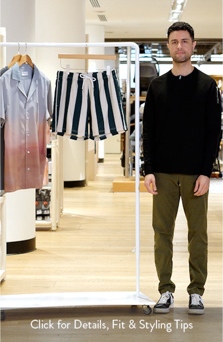 Emerald Heritage Cabana Stripe Swim Trunks, sales video thumbnail