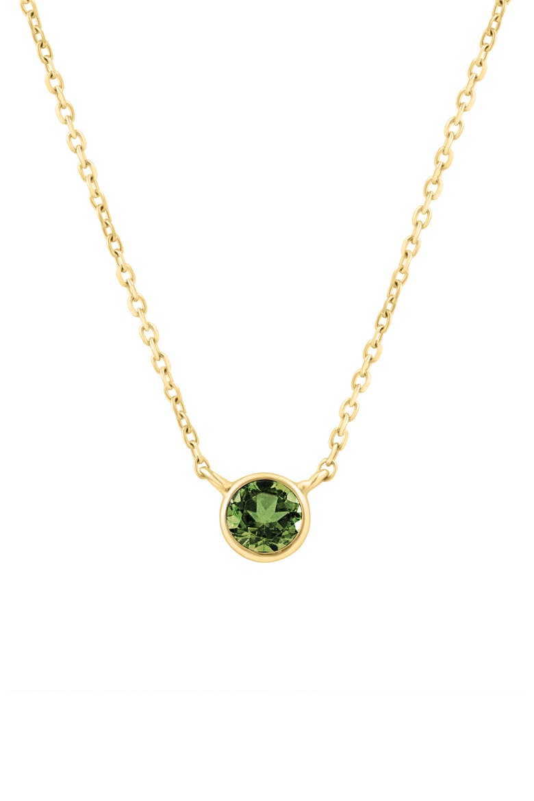 Bezel Stone Pendant Necklace, Alternate, color, GREEN