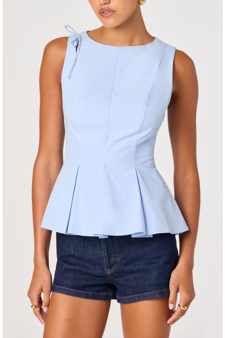 Kalish Sleeveless Peplum Top, Main, color, BLUE