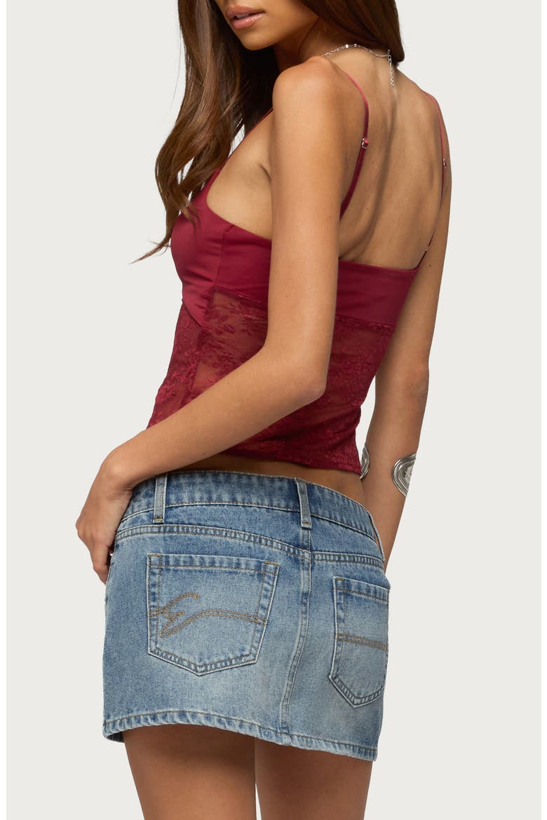 Damarie Sheer Lace Cutout Camisole, Alternate, color, BURGUNDY