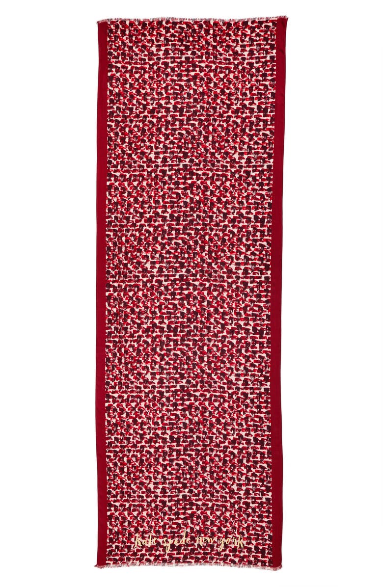 Kate Spade New York inked texture oblong twill scarf, Alternate, color, 