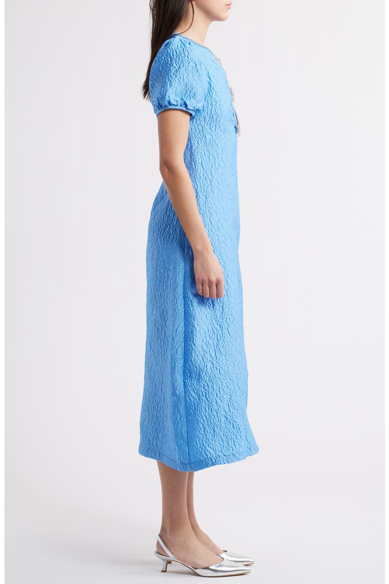 Reef Jacquard Midi Dress, Alternate, color, BLUE