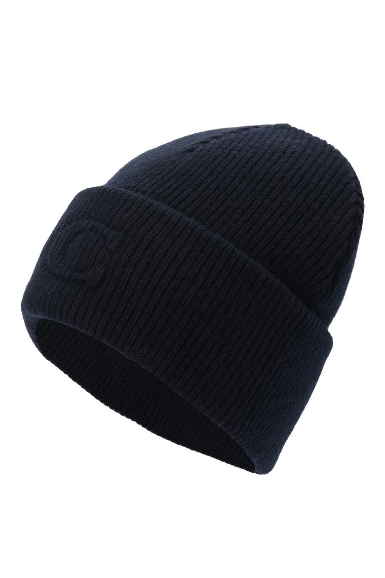 Rib Embossed Beanie, Main, color, DEEP BLUE