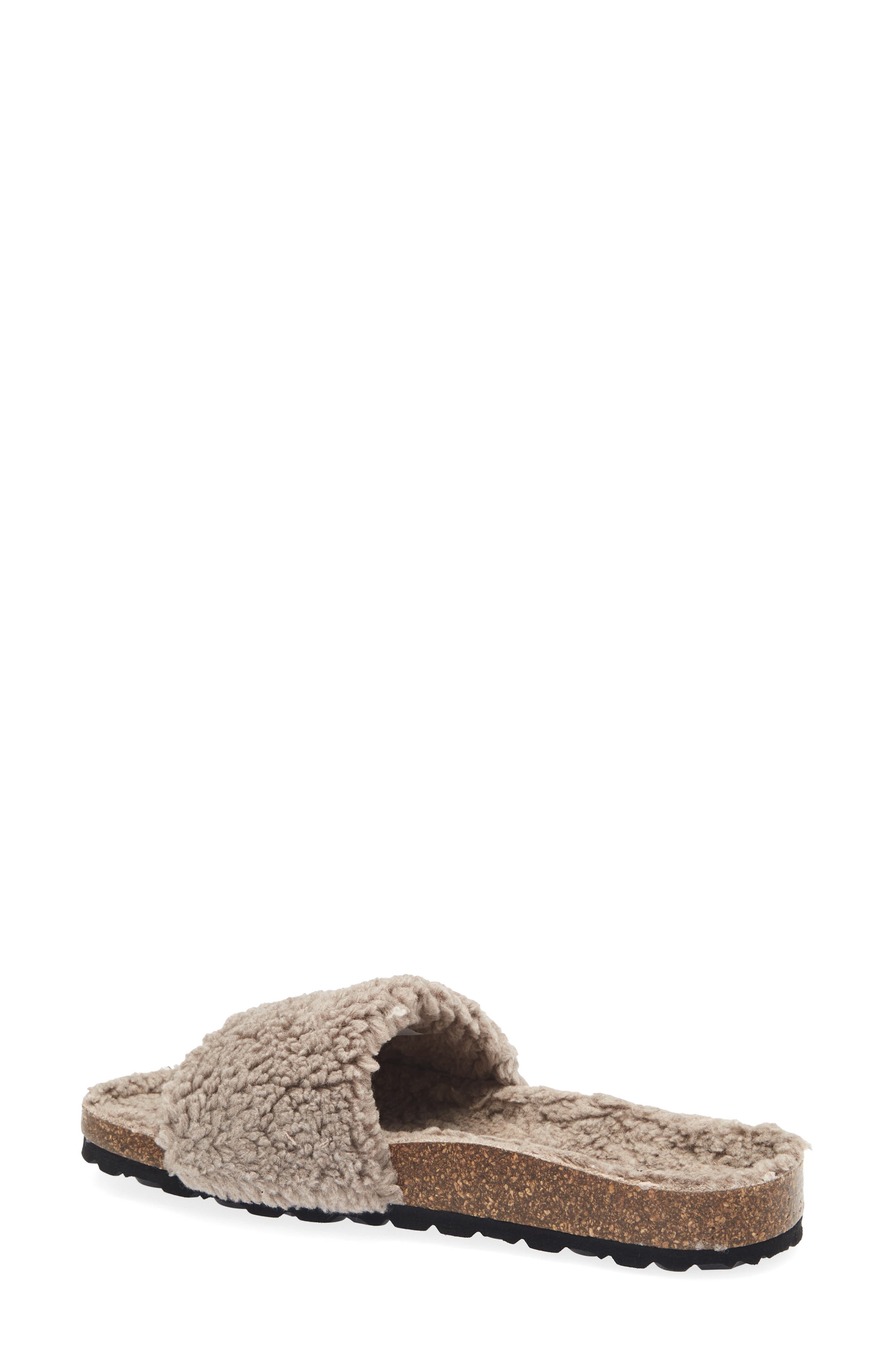Cordani Mylie Faux Fur Slide Sandal, Alternate, color, Moon