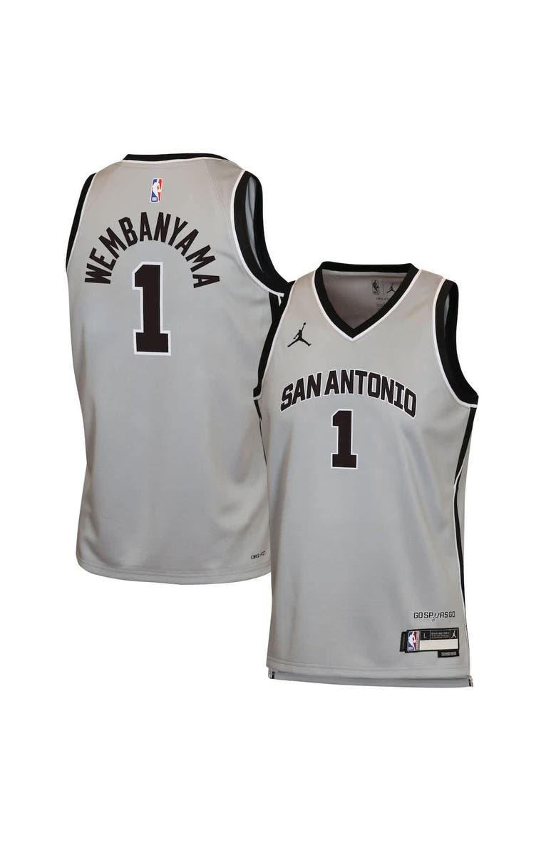 Jordan Brand Youth Jordan Brand Victor Wembanyama Silver San Antonio Spurs Swingman Jersey - Statement Edition, Alternate, color, Silver