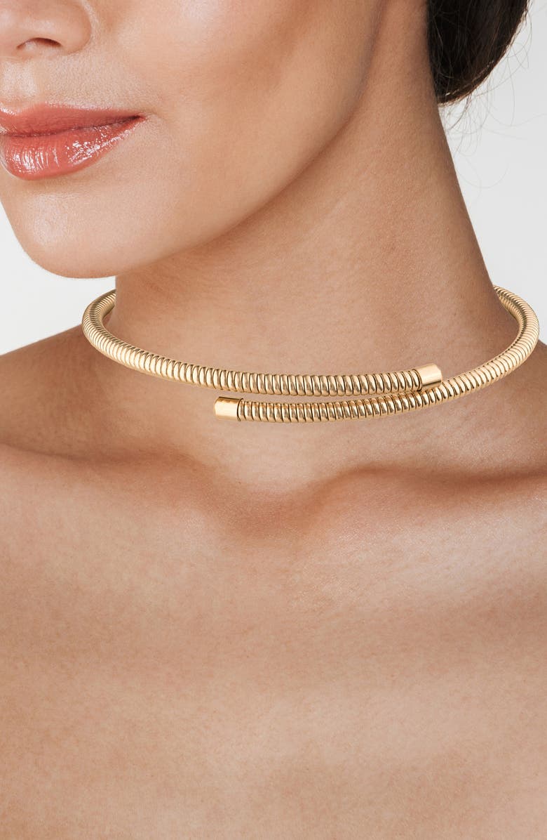 JARDIN Cocoon Chain Wrap Choker Necklace, Alternate, color, Gold