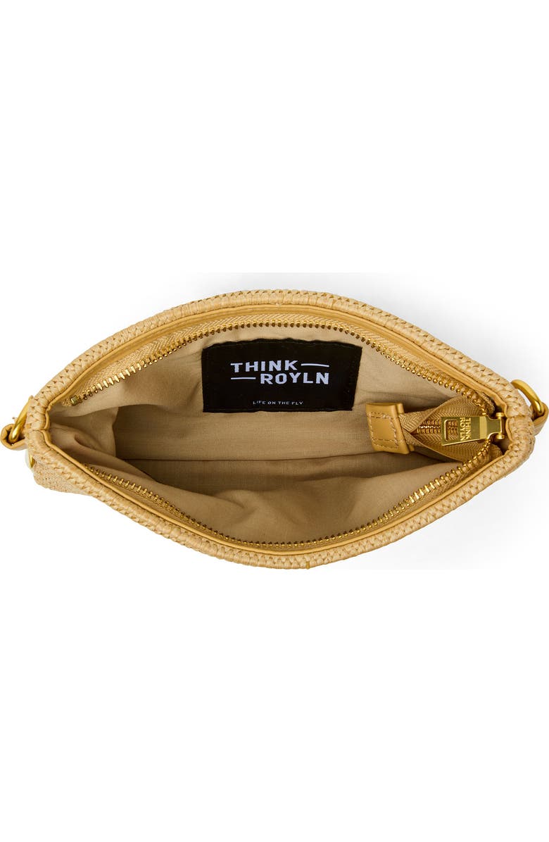 THINK ROYLN Fame Woven Raffia Crossbody Bag, Alternate, color, Dune Raffia
