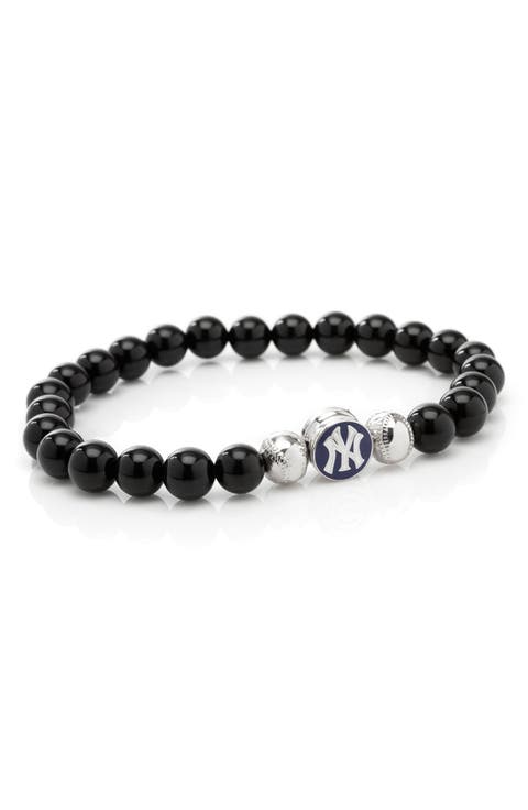 MLB Yankees Baseball Beaded Stretch Bracelet