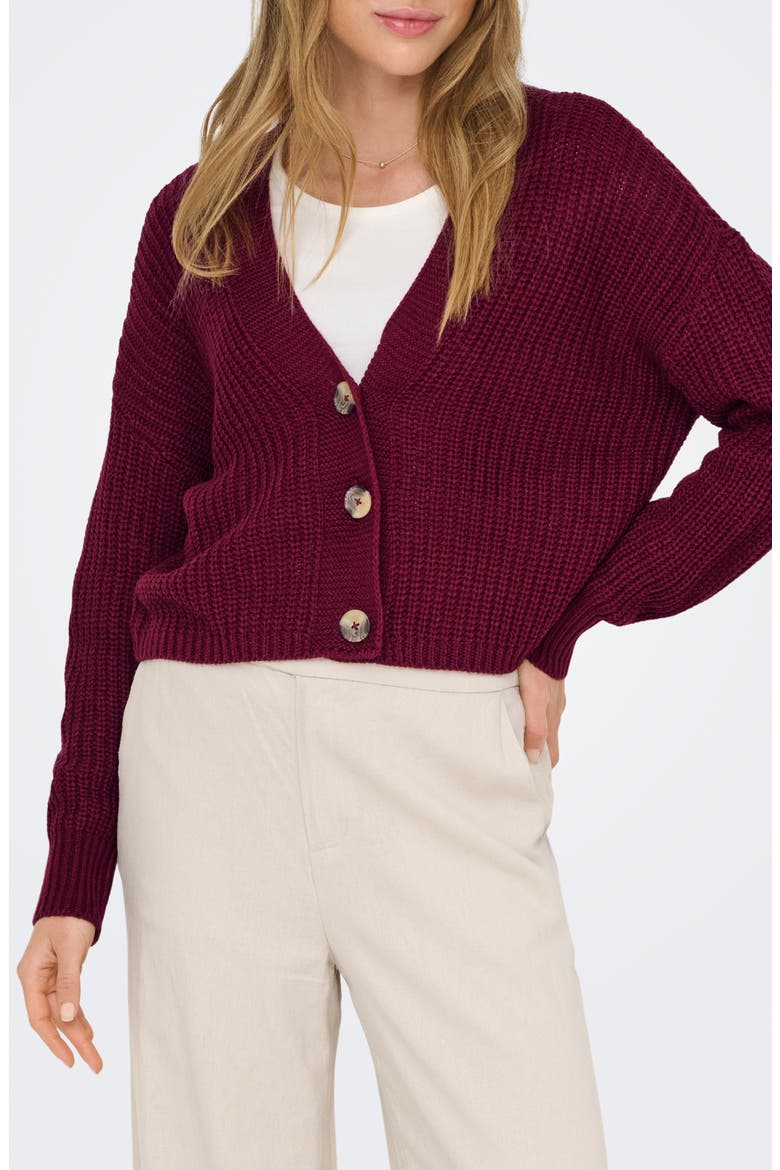 Carol Crop Cardigan, Main, color, CABERNET
