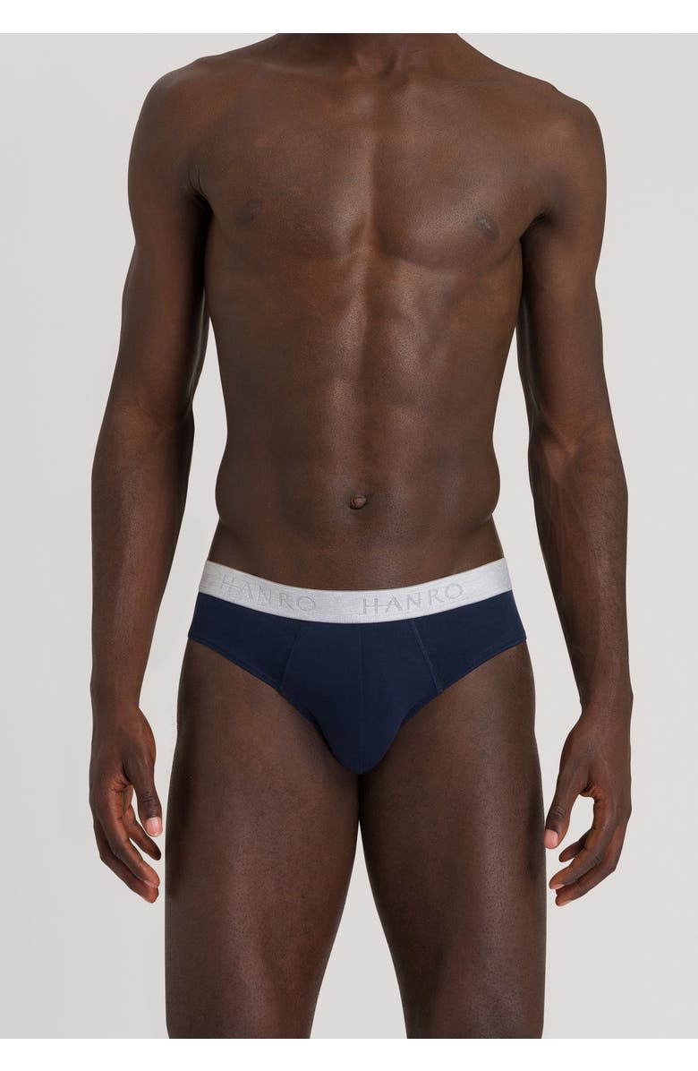 Hanro Cotton Essentials 2-Pack Cotton Briefs, Alternate, color, Light Melange/Deep Navy