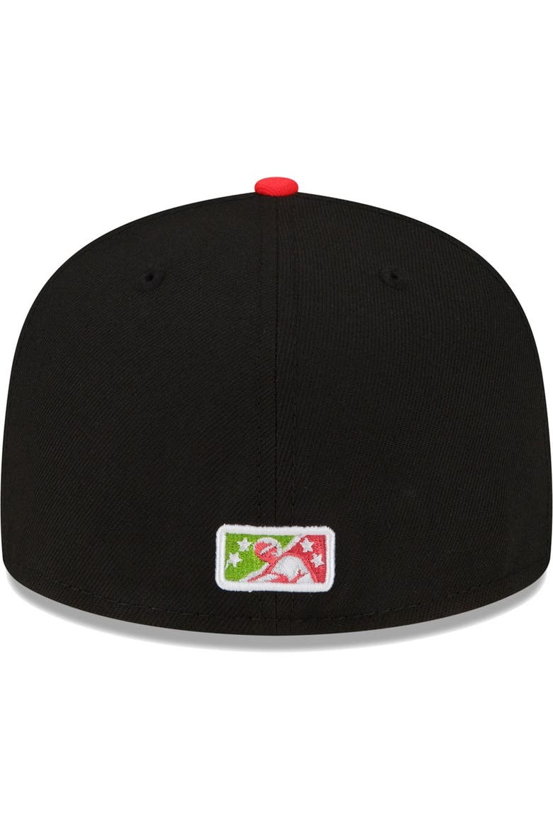 Men's New Era Black/Red Lake County Captains Copa De La Diversion 59FIFTY Fitted Hat, Alternate, color, Black