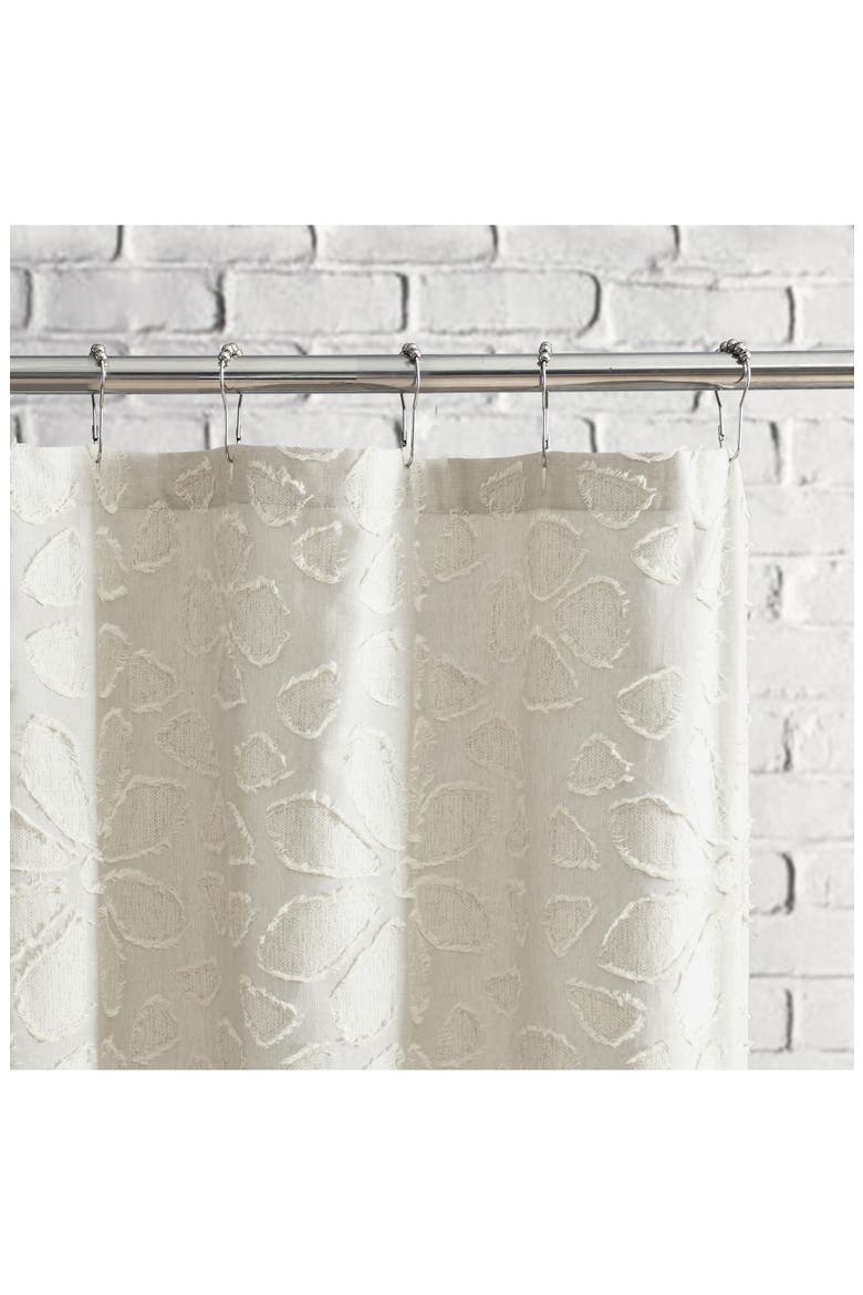 Clipped Floral Shower Curtain, Alternate, color, NATURAL