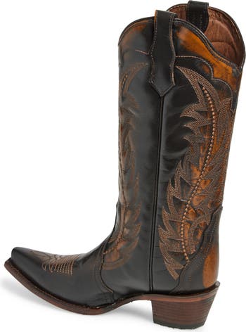 Contrast Embroidery Tall Western Boot