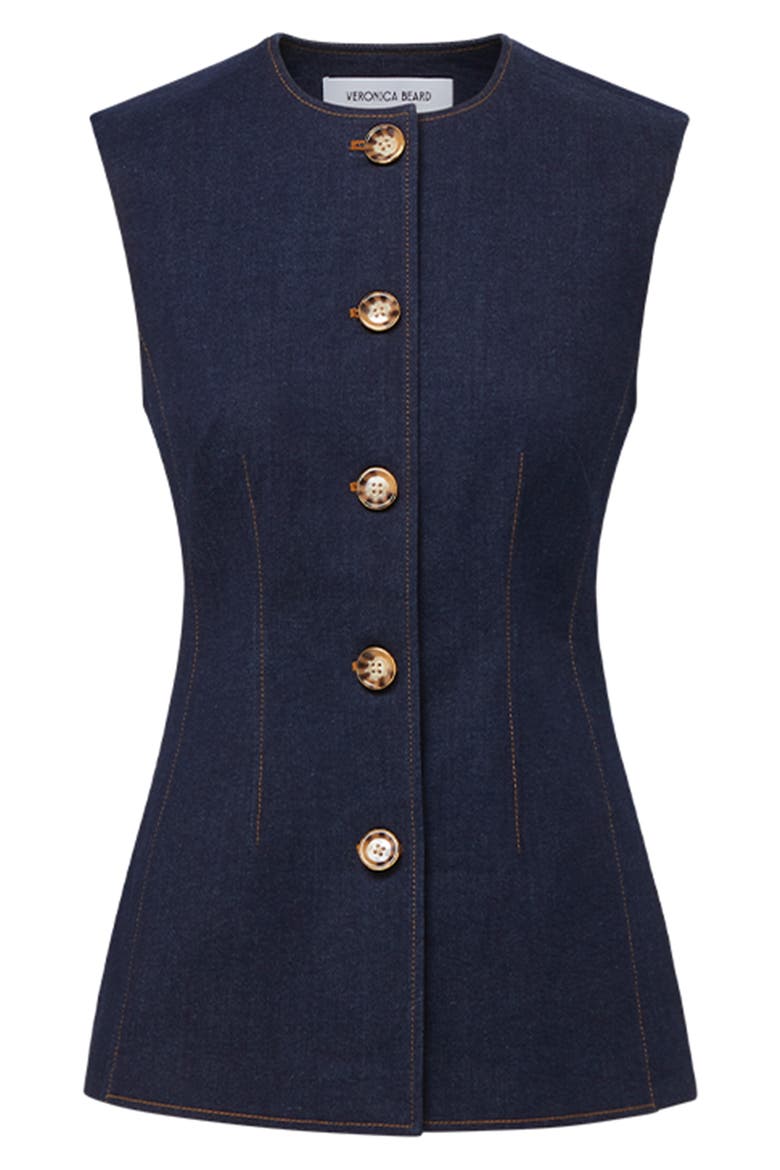 Jessup Denim Vest, Alternate, color, DARK OXFORD