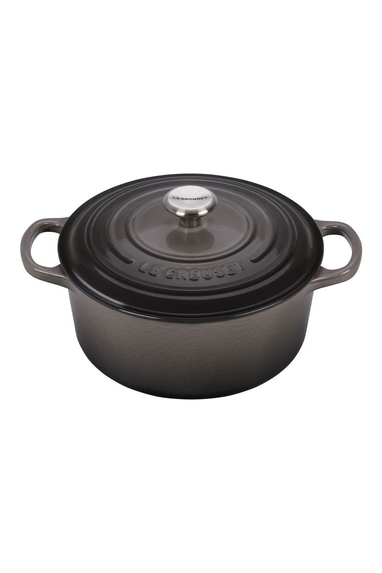 3 1/2-Quart Signature Round Enamel Cast Iron French/Dutch Oven, Main, color, OYSTER