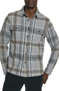 7 Diamonds Generation Plaid Stretch Flannel Button-Up Overshirt