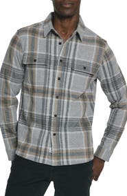 7 Diamonds Generation Plaid Stretch Flannel Button-Up Overshirt