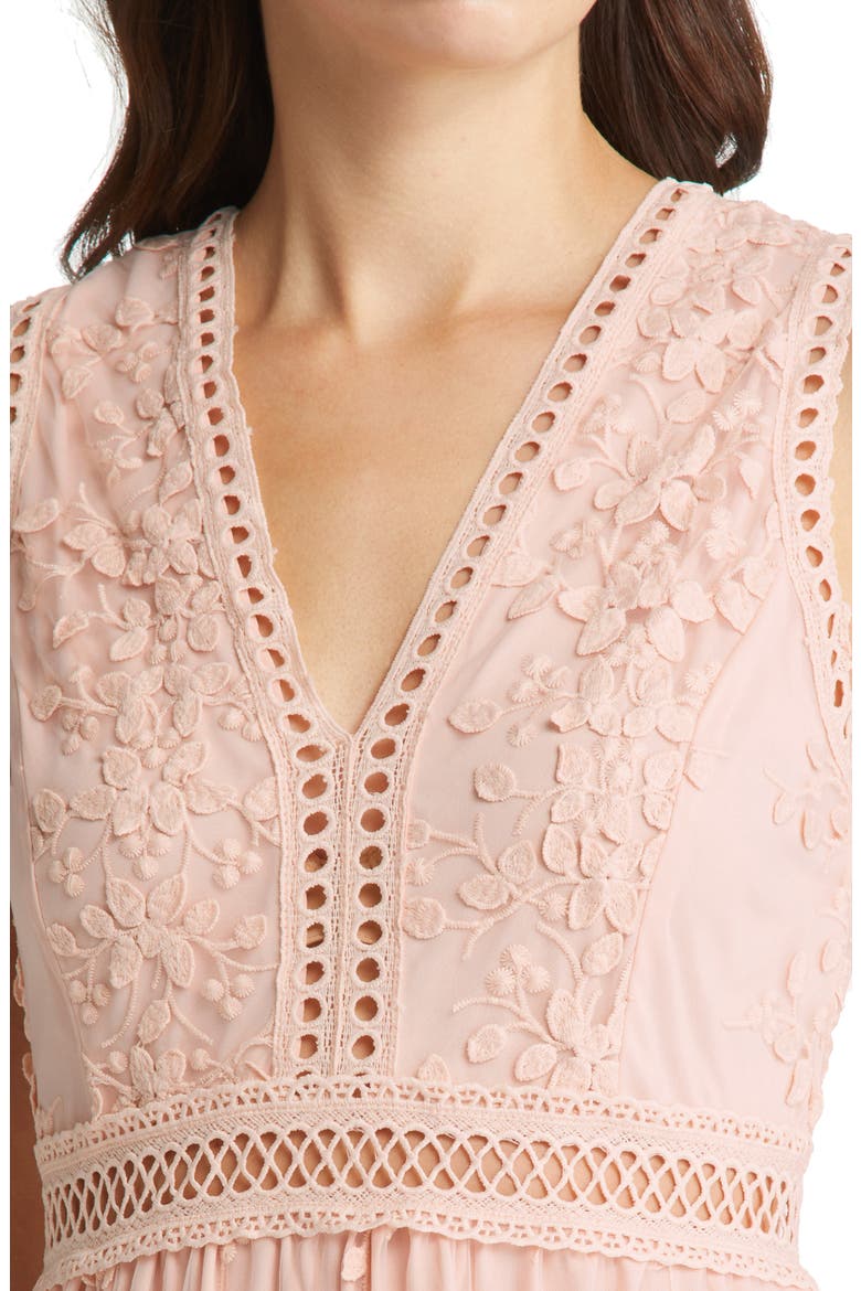 Garden Dreams Lace Tiered Maxi Dress, Alternate, color, BLUSH