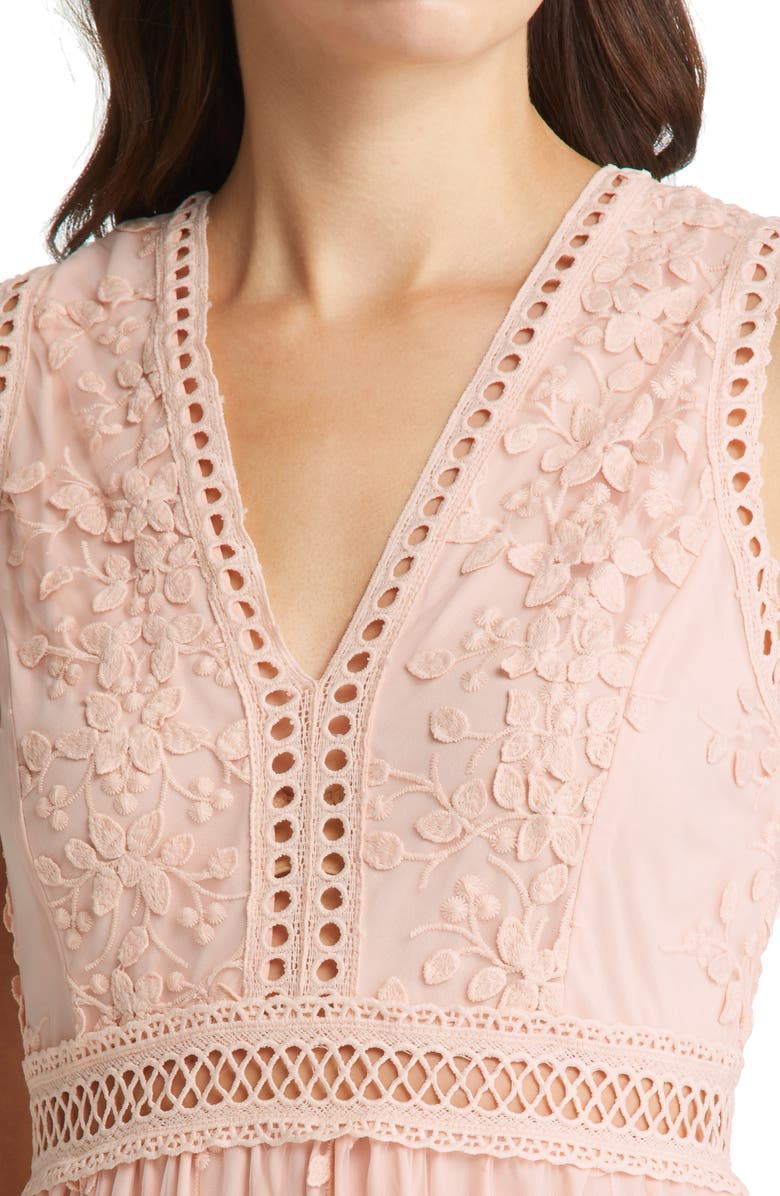 Lulus Garden Dreams Lace Tiered Maxi Dress, Alternate, color, 