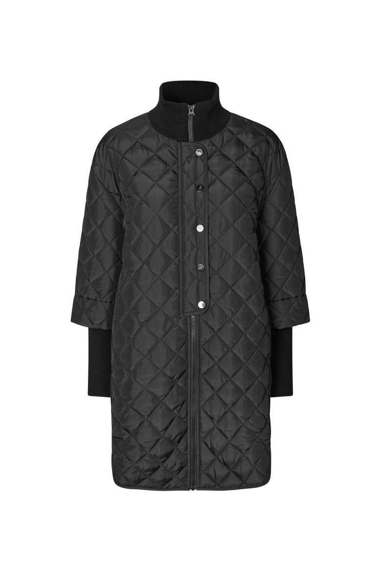 Talvire High Neck Long Sleeve Coat, Alternate, color, Black