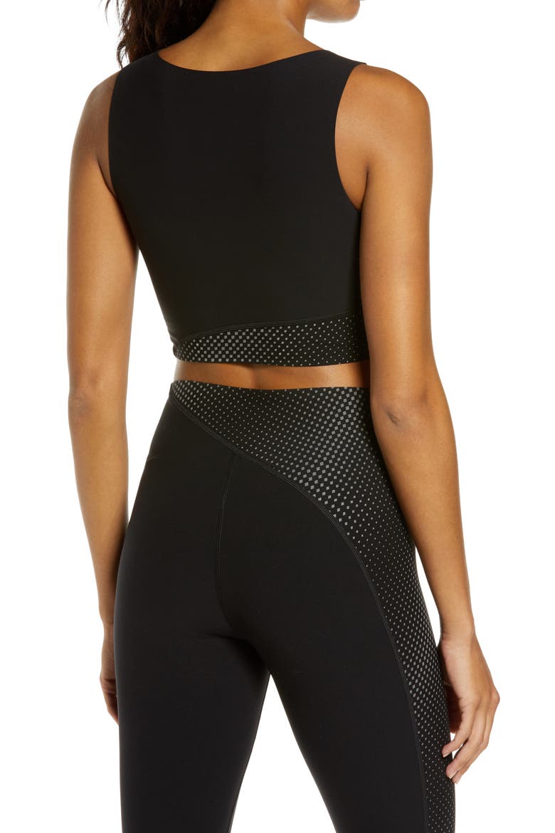 Every.Wear Reflective Crop Top, Alternate, color, VERY BLACK/SILVER
