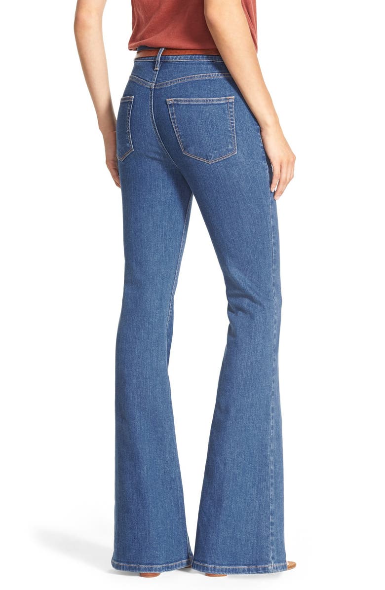 SP Black Belted High Rise Flare Leg Jeans, Alternate, color, 