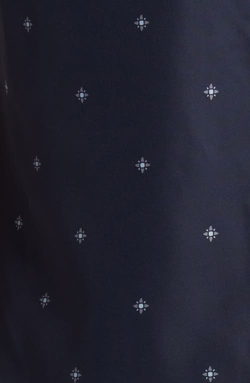 Travismathew Olive Branch Geo Print Short Sleeve Button-up Shirt In Total Eclipse