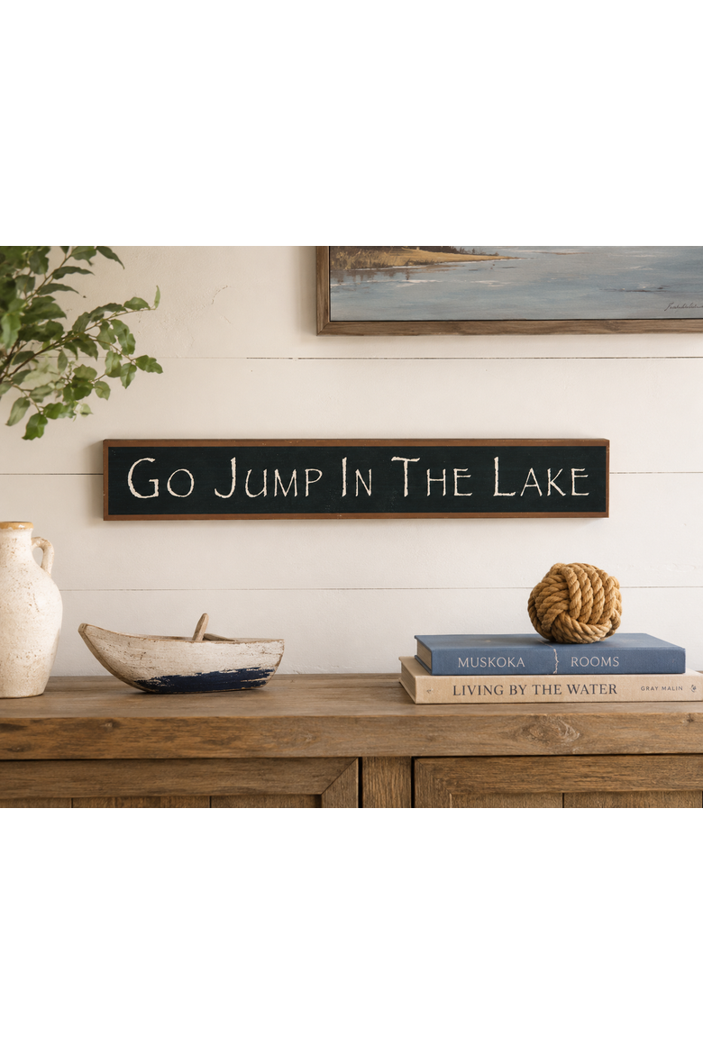 "Go Jump In The Lake" Decorative Sign 15.87", Alternate, color, Green