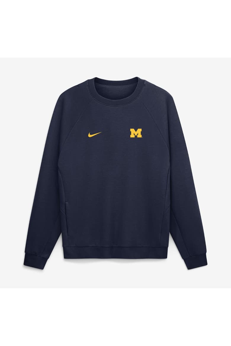 Men's Nike Navy Michigan Wolverines Premium Performance Raglan Dri-FIT Sweatshirt, Main, color, Navy