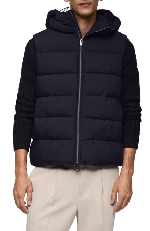 Mango Men's Water-repellent Quilted Vest In Dark Navy