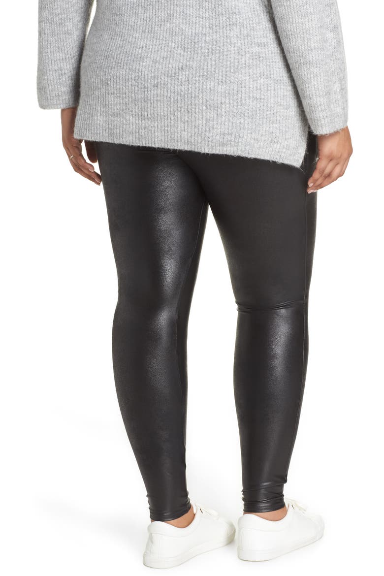 Mama Faux Leather Maternity Leggings, Alternate, color, VERY BLACK