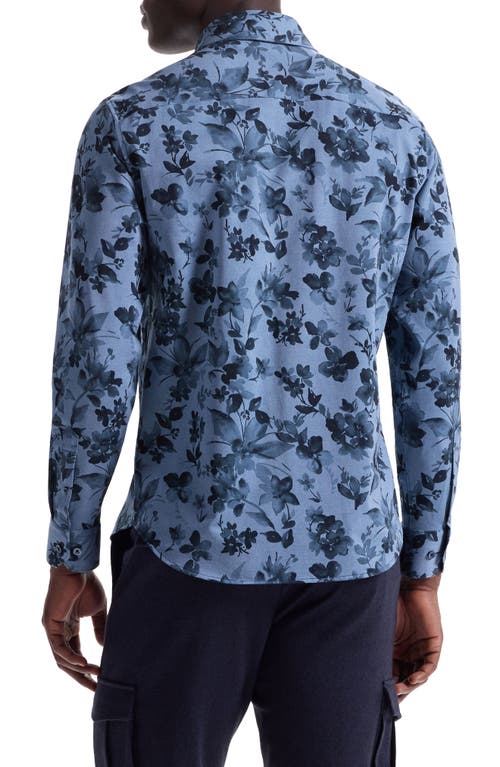 Bugatchi James Ooohcotton® Floral Button-up Shirt In Blue