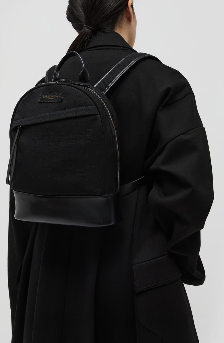 WANT Les Essentiels Mini Piper Organic Cotton Backpack, Alternate, color, Black/ Jet Black