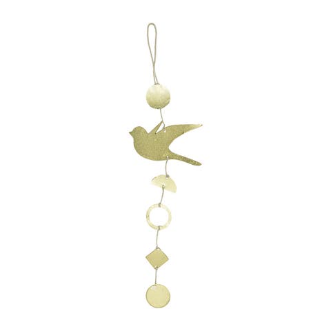 Faye Metal Bird Mirror Hanging Accent