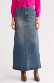 Marc Jacobs Fluted Denim Maxi Skirt