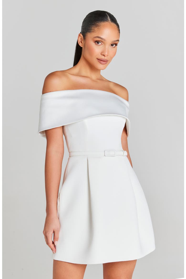 Harper Off the Shoulder Minidress, Alternate, color, WHITE
