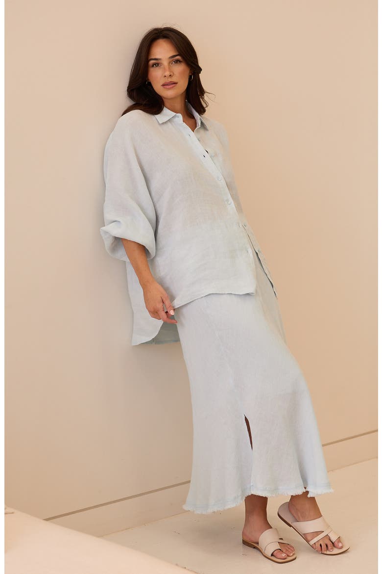 Monty Woven Linen Shirt, Alternate, color, SKY