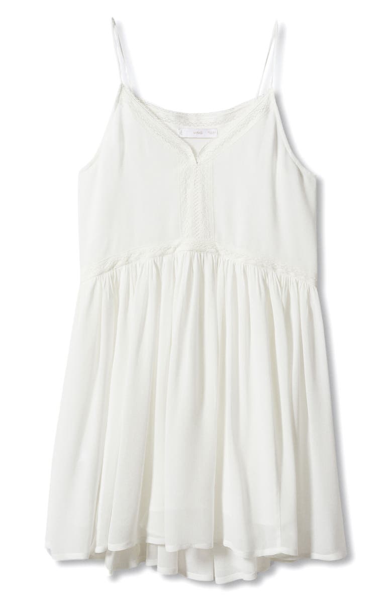 MANGO Embroidered Lace Trim Minidress, Alternate, color, 