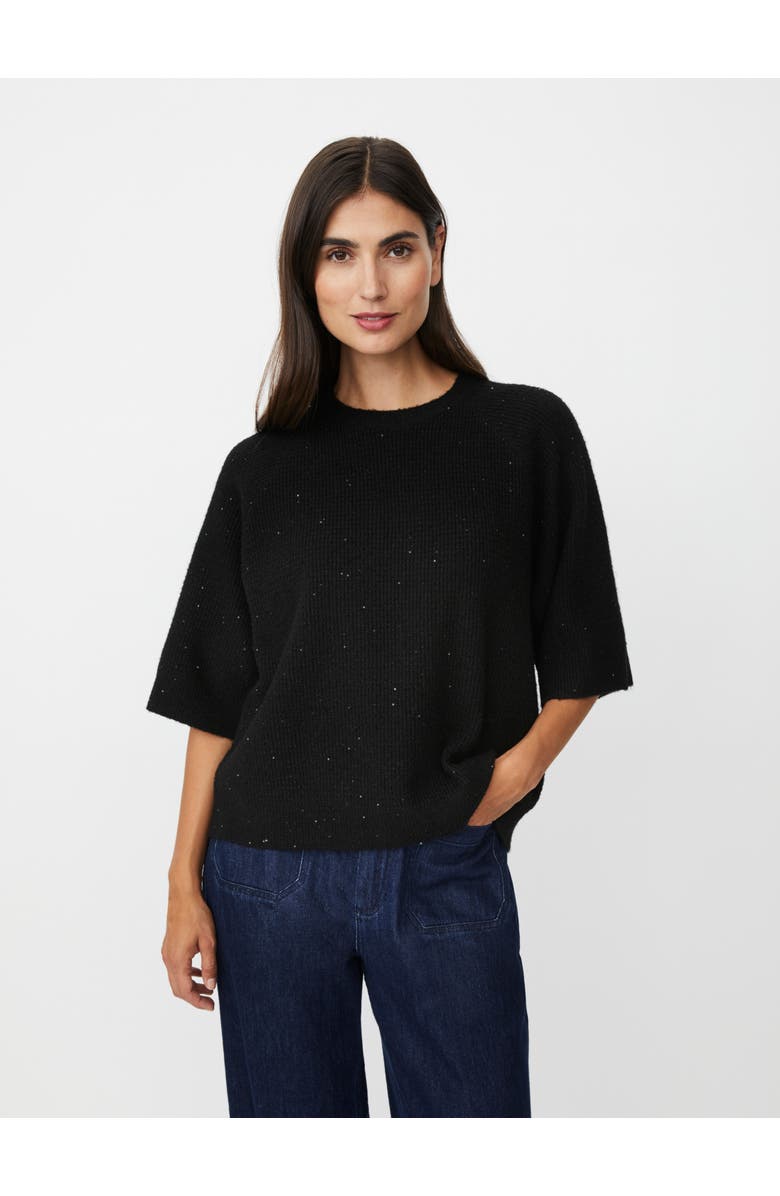 Masai Copenhagen MaFarinna Shimmer Short Sleeve Jumper, Main, color, Black