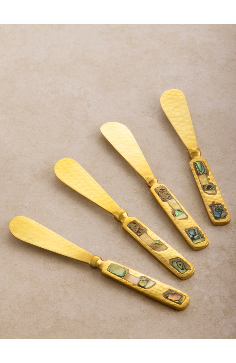 GAURI KOHLI Sisley Butter Knives, Set of 4, Main, color, Gold