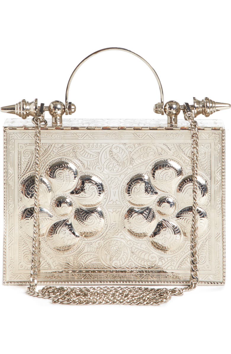 Okhtein Square Palmette Flower Minaudiere, Alternate, color,