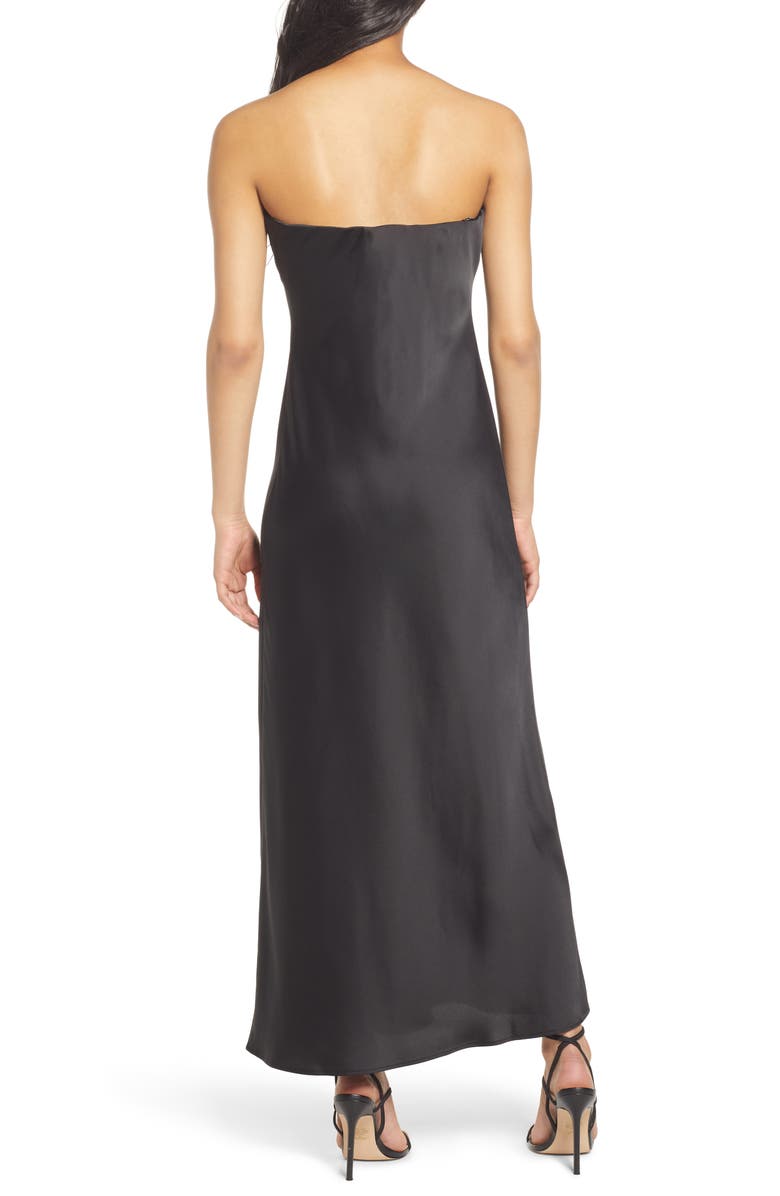 WAYF Strapless Matte Satin Bias Cut Gown, Alternate, color,