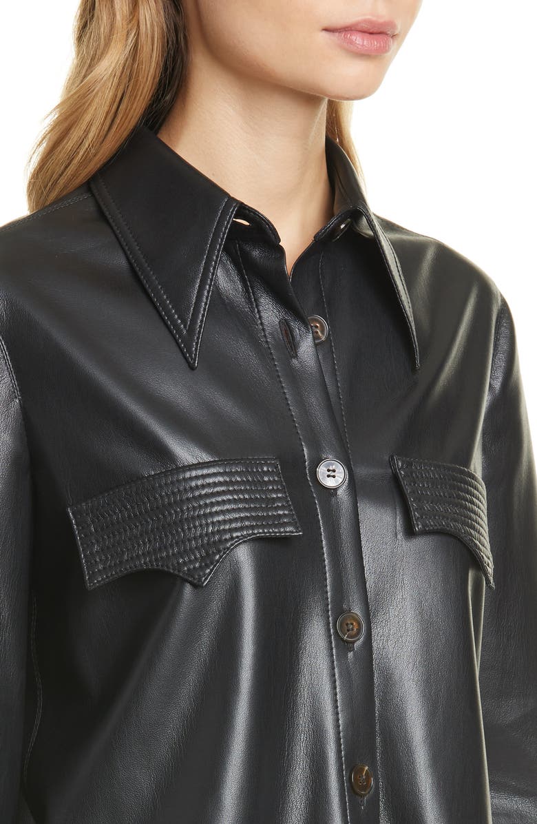 Nanushka Elpi Vegan Leather Shirt, Alternate, color, 