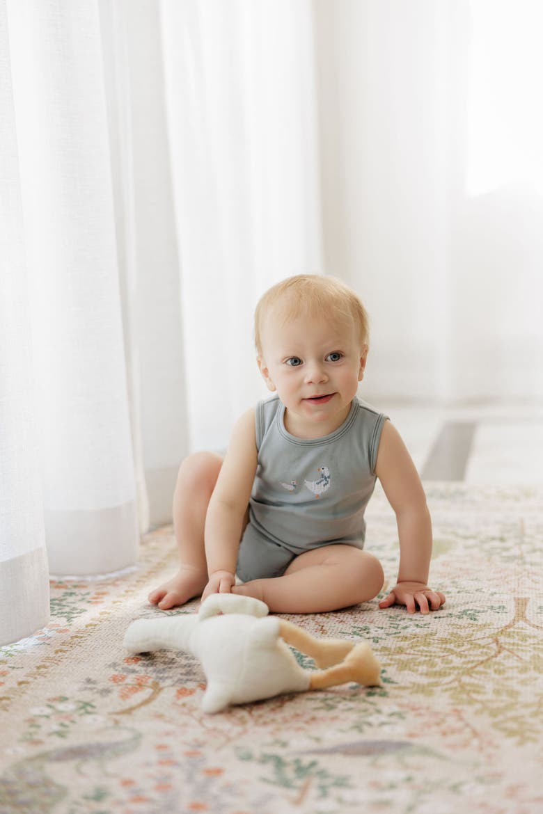 Cross Stitch Duckling Collection - Romper for Boys(Baby), Alternate, color, Blue